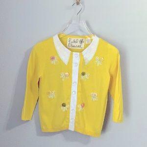 Anthropologie Filed Flower Cardigan